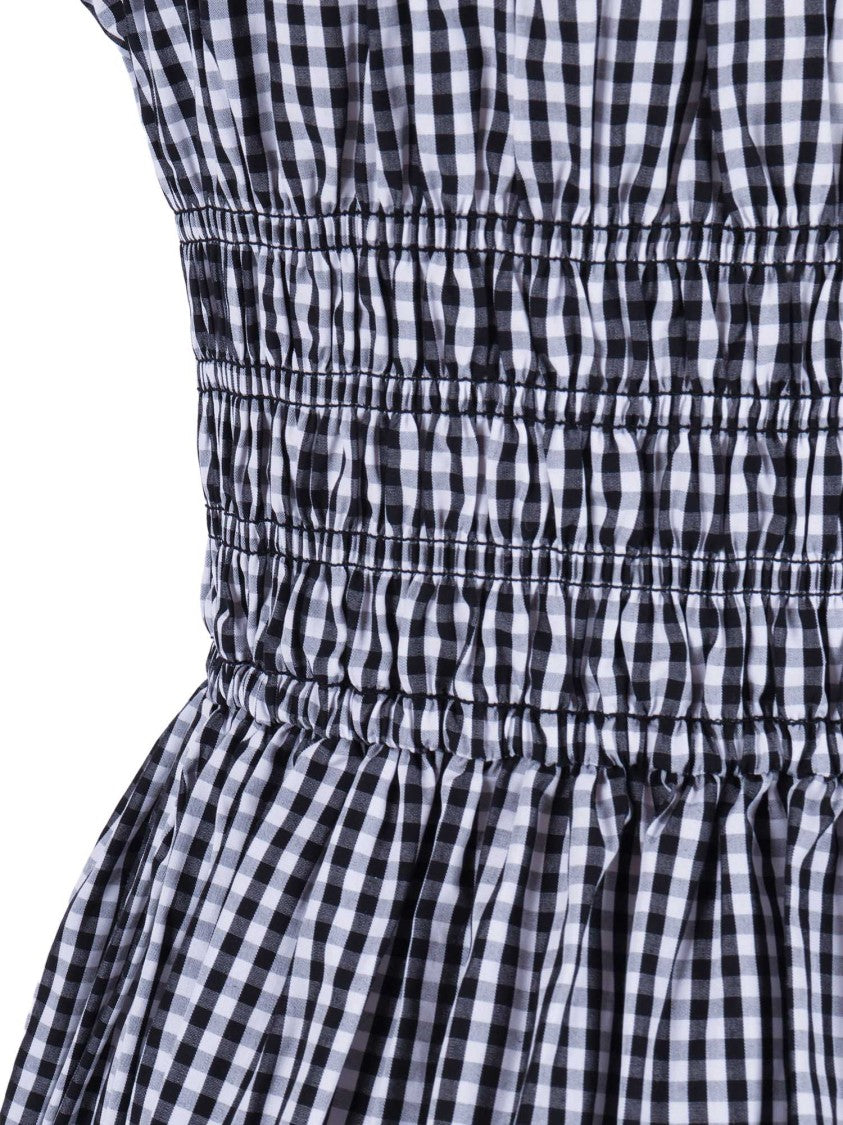 Michael Kors Black Gingham Ruffled Mini Dress