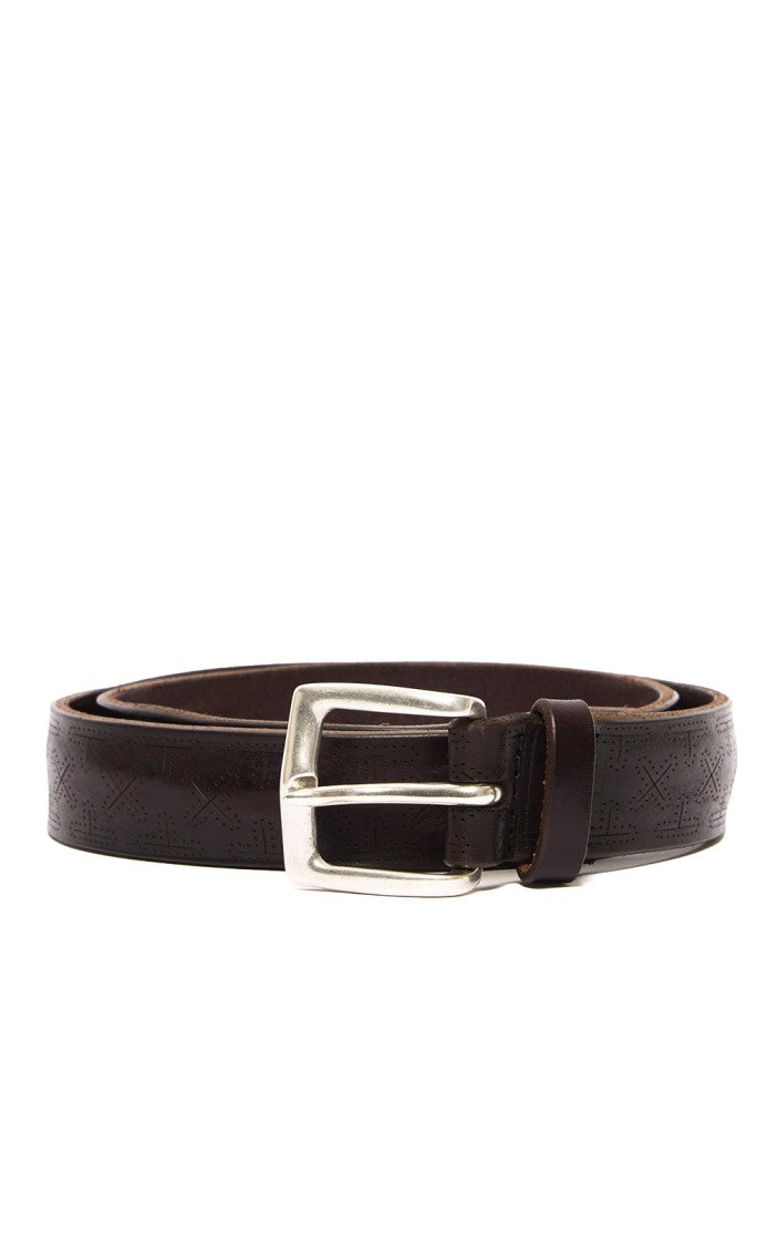 Orciani Laser-Cut Leather Casual Belt