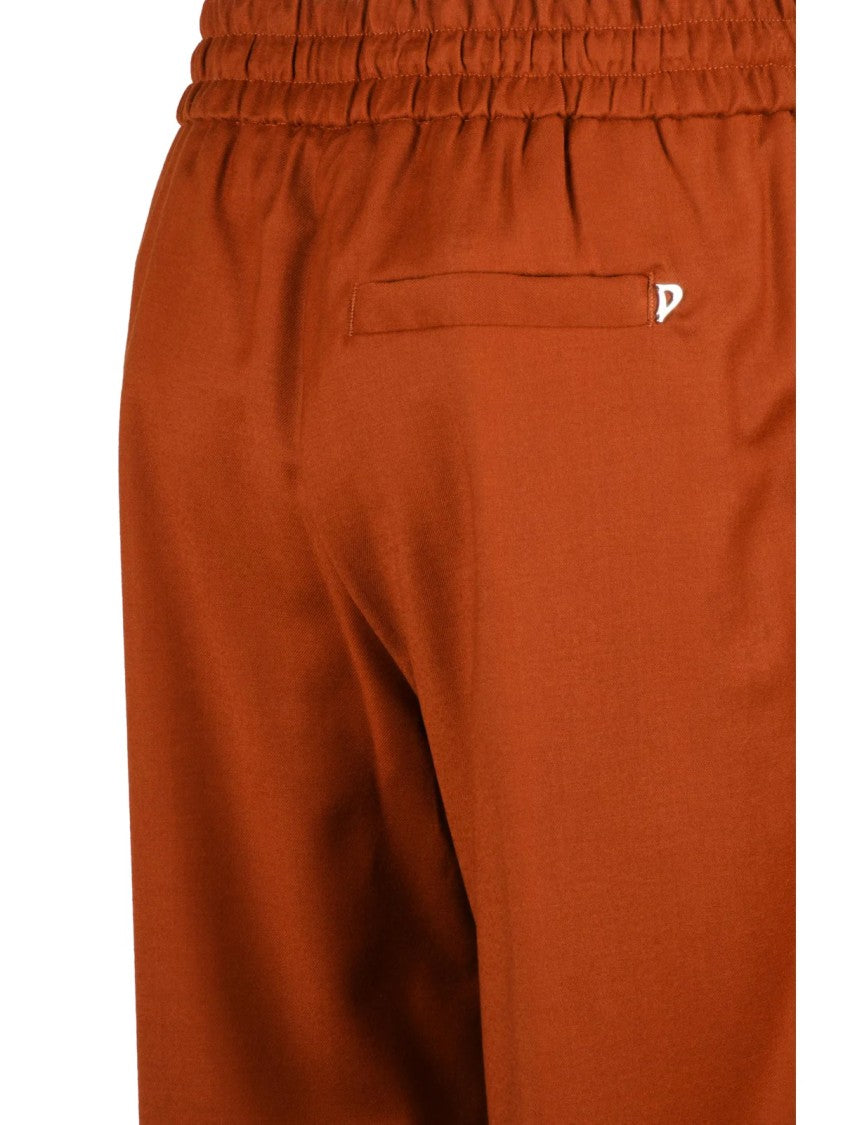 Dondup Rust Marisol Wide-Leg Virgin Wool Pants