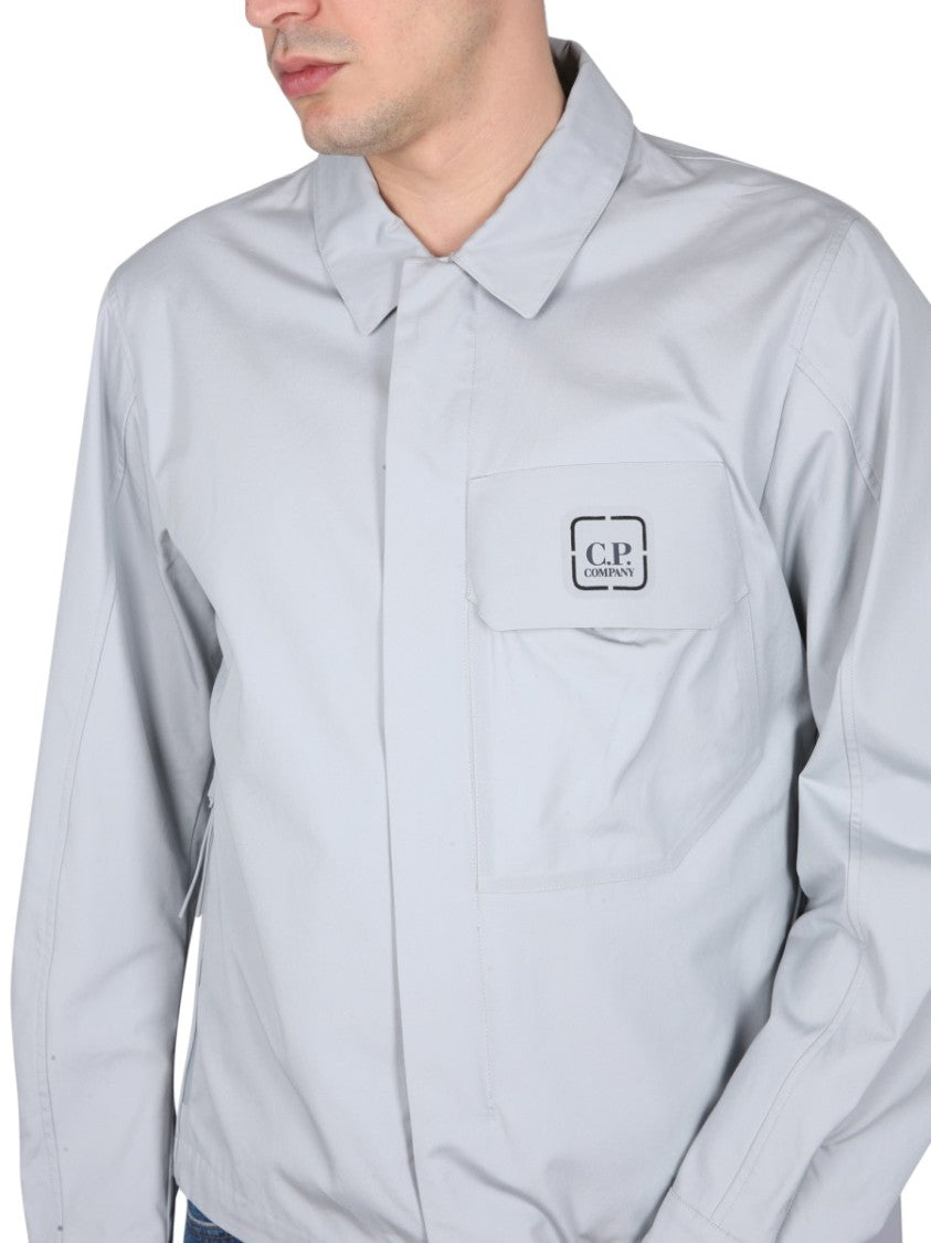 C.P. Company Front Zip Shirt With Classic Collar And Logo Detail