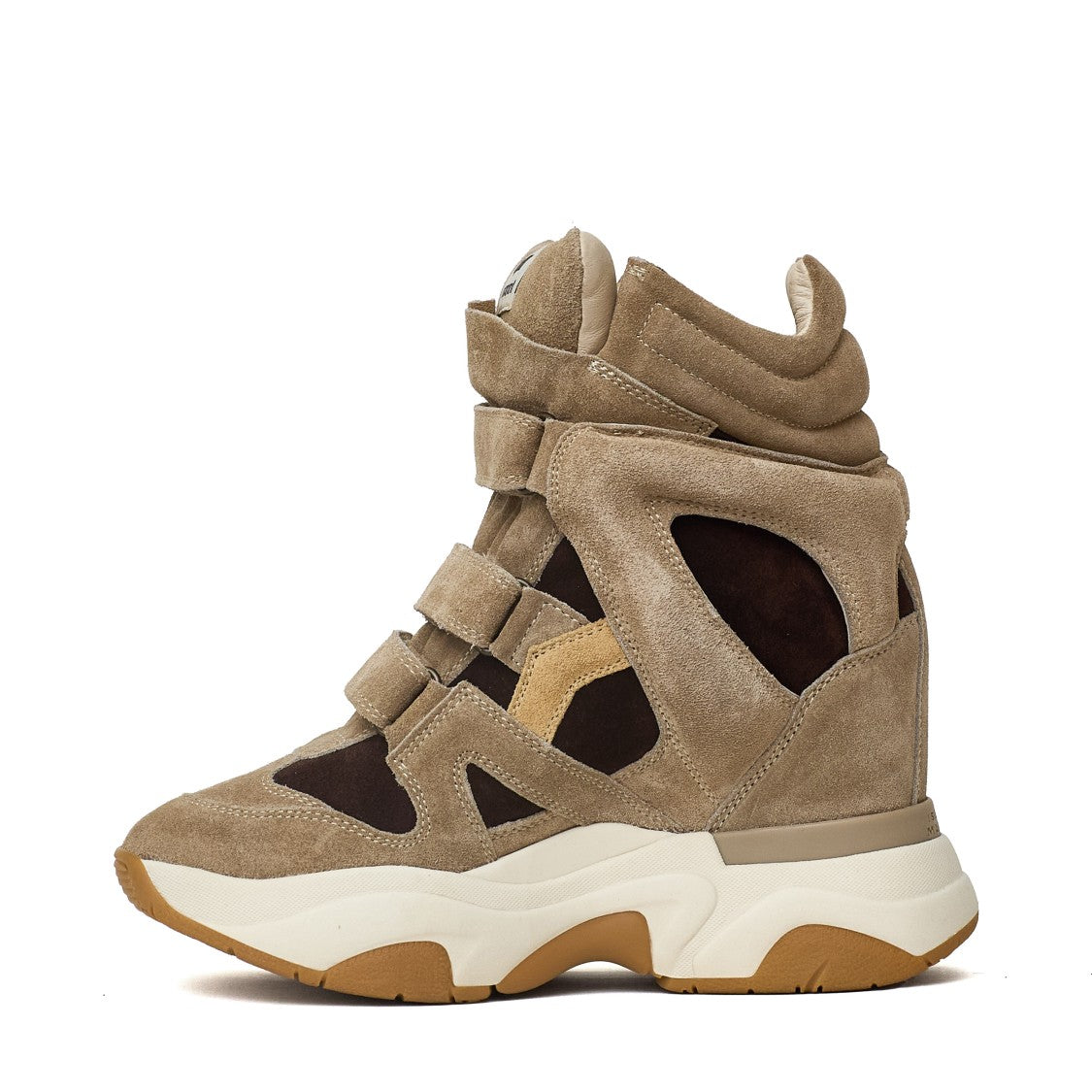 Isabel Marant Balskee Tricolor Suede Calfskin Wedge Sneakers