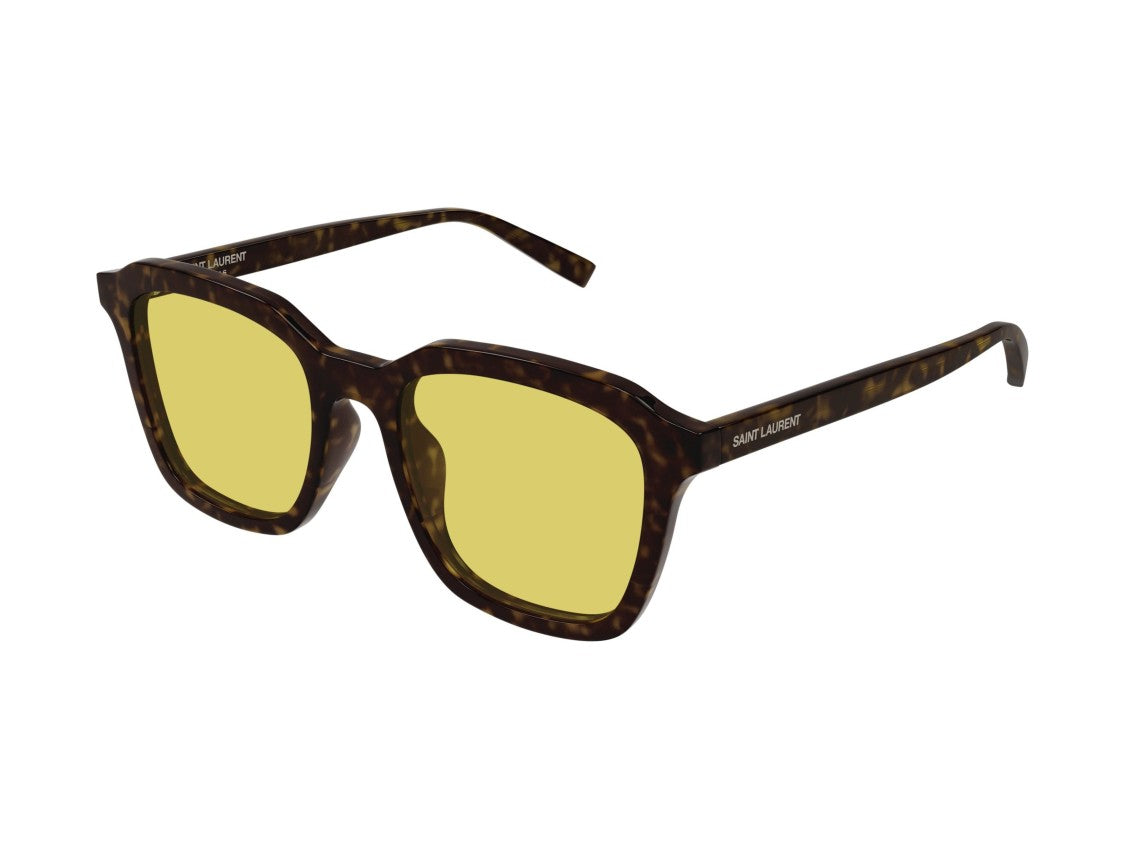 Saint Laurent Yellow Sl 457 Tortoiseshell Oversized Square Sunglasses