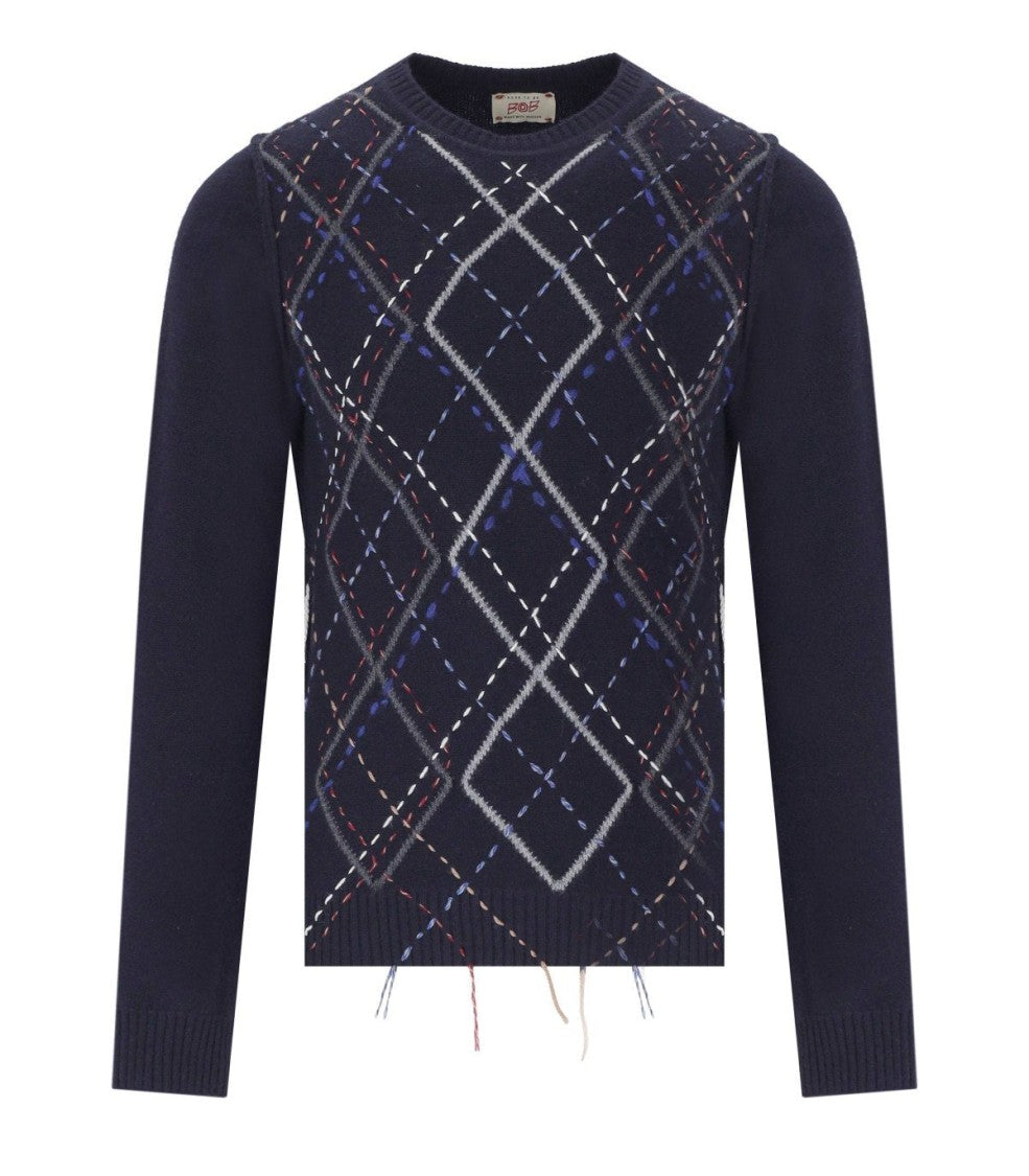 Bob Bach Navy Blue Crewneck Sweater