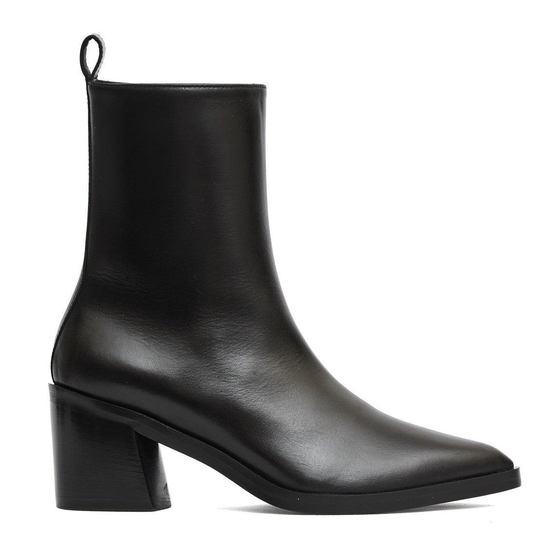Poeve Camperos 70Mm Heel Black Leather Ankle Boot