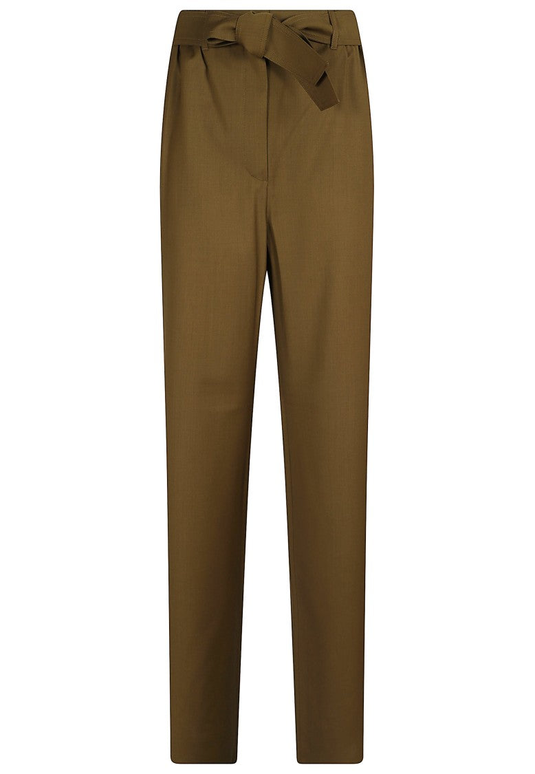 Max Mara Straight-Leg Trousers With Grosgrain Bow Detail