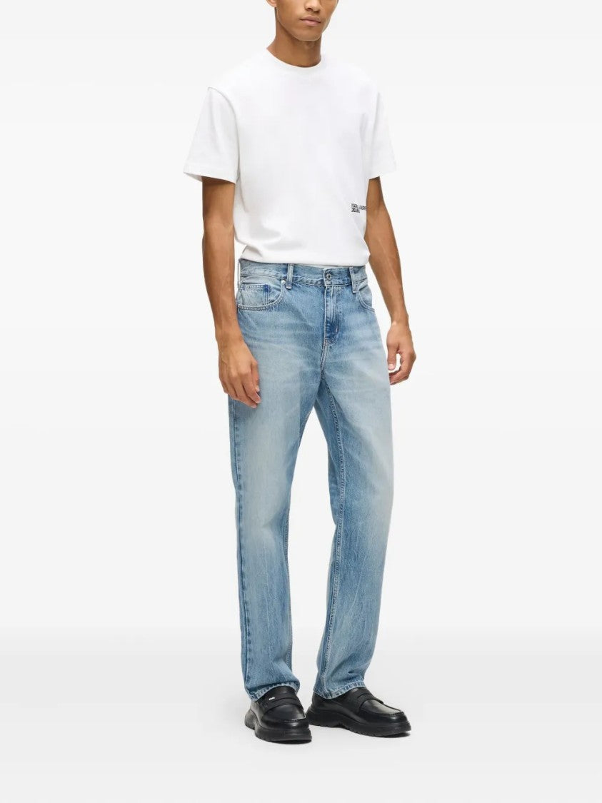 Karl Lagerfeld Straight-Leg Denim Jeans With Unique Contrast Pocket