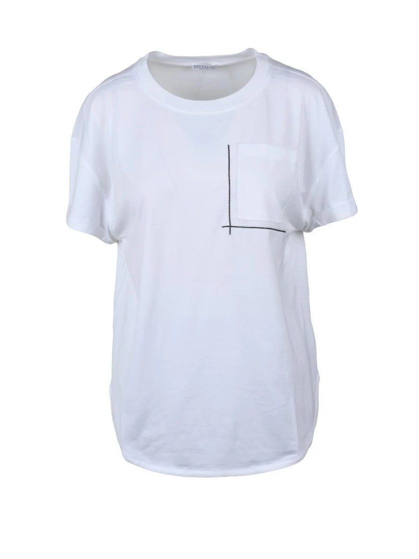 Brunello Cucinelli White Cotton Women T-Shirt