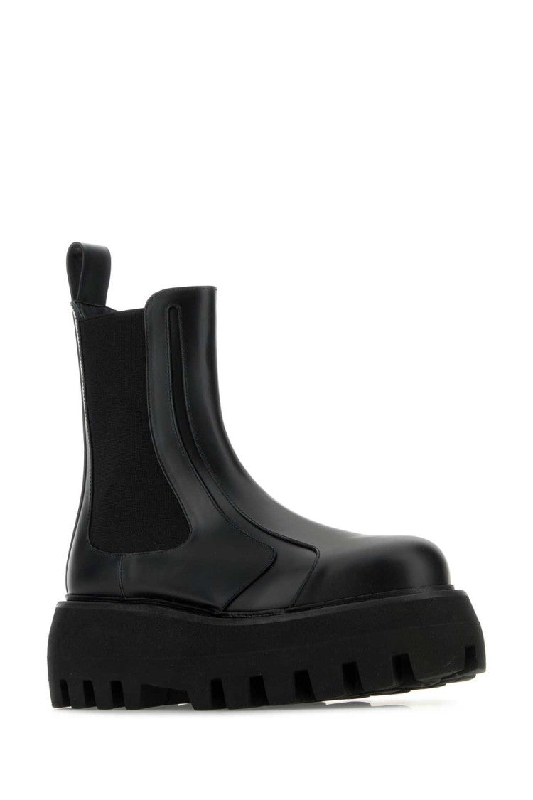 Alexander Mcqueen Black Leather Chelsea Sofa Ankle Boots