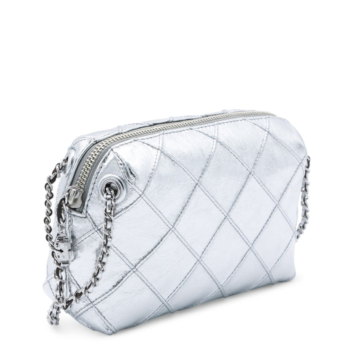 Tory Burch Silver Leather Crossbody Bag