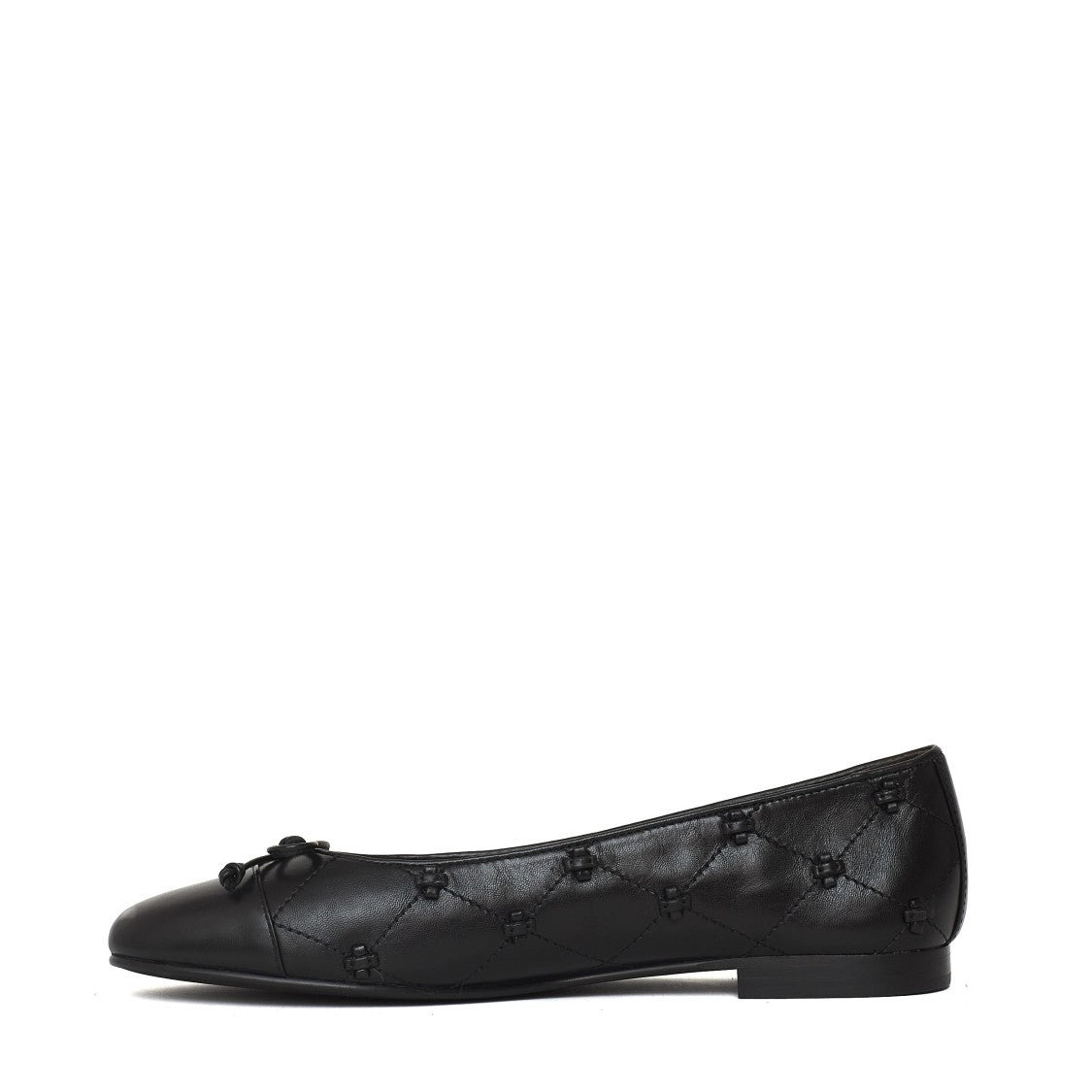 Tory Burch Cap-Toe Bunny Knot Leather Flats