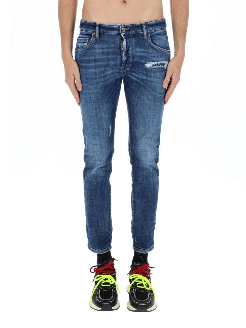 Dsquared2 Blue Skater Distressed Straight Jeans