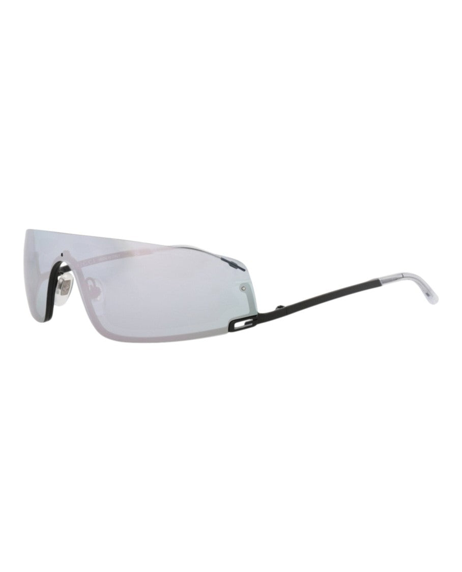 Gucci Shield-Frame Metal Sunglasses