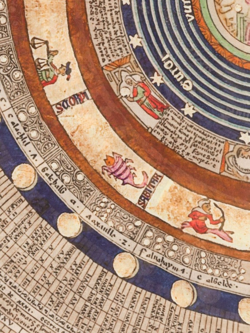 Faliero Sarti Intricate Multicolour Zodiac Design Scarf