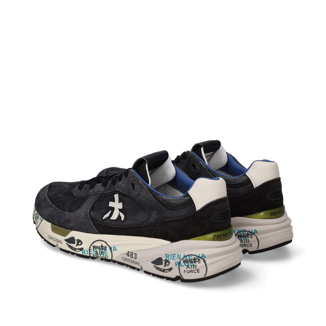 Premiata Textured Upper Artistic Sole Sneakers