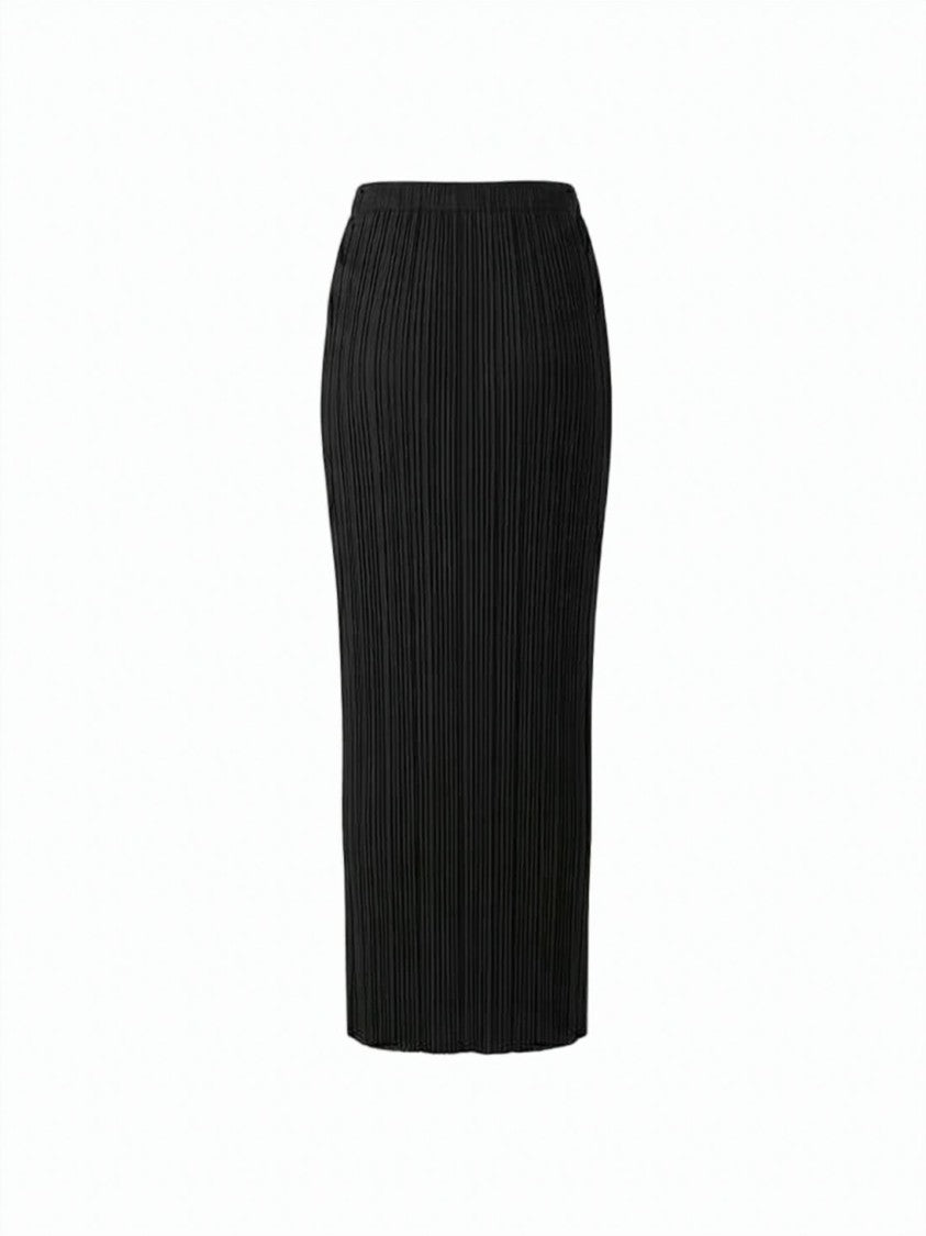 Pleats Please Midi Skirt With Vertical Pleats And Elastic Waistband