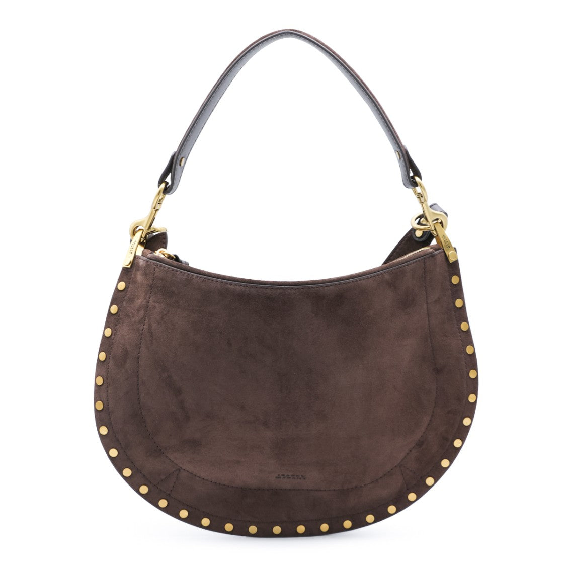 Isabel Marant Crescent-Shaped Suede Bag With Gold Stud Accents