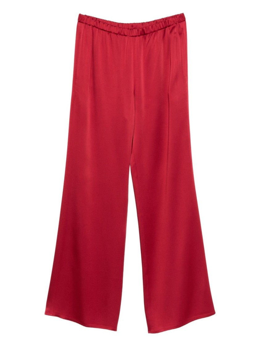 Antonelli Tailored Red Wide-Leg Trousers With Elastic Waistband