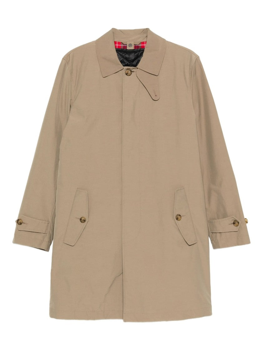 Baracuta Single-Breasted Tan Pointed Collar Coat
