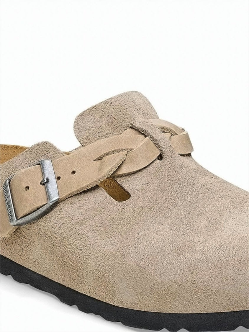 Birkenstock Soft Suede Mule With Adjustable Leather Strap