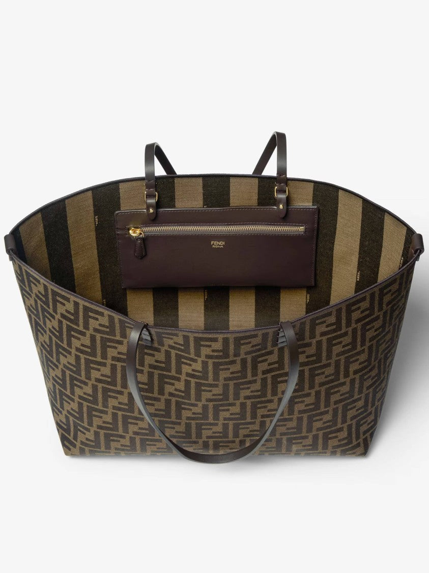 Fendi Monogram Tote Bag With Structured Form And Zip Pocket
