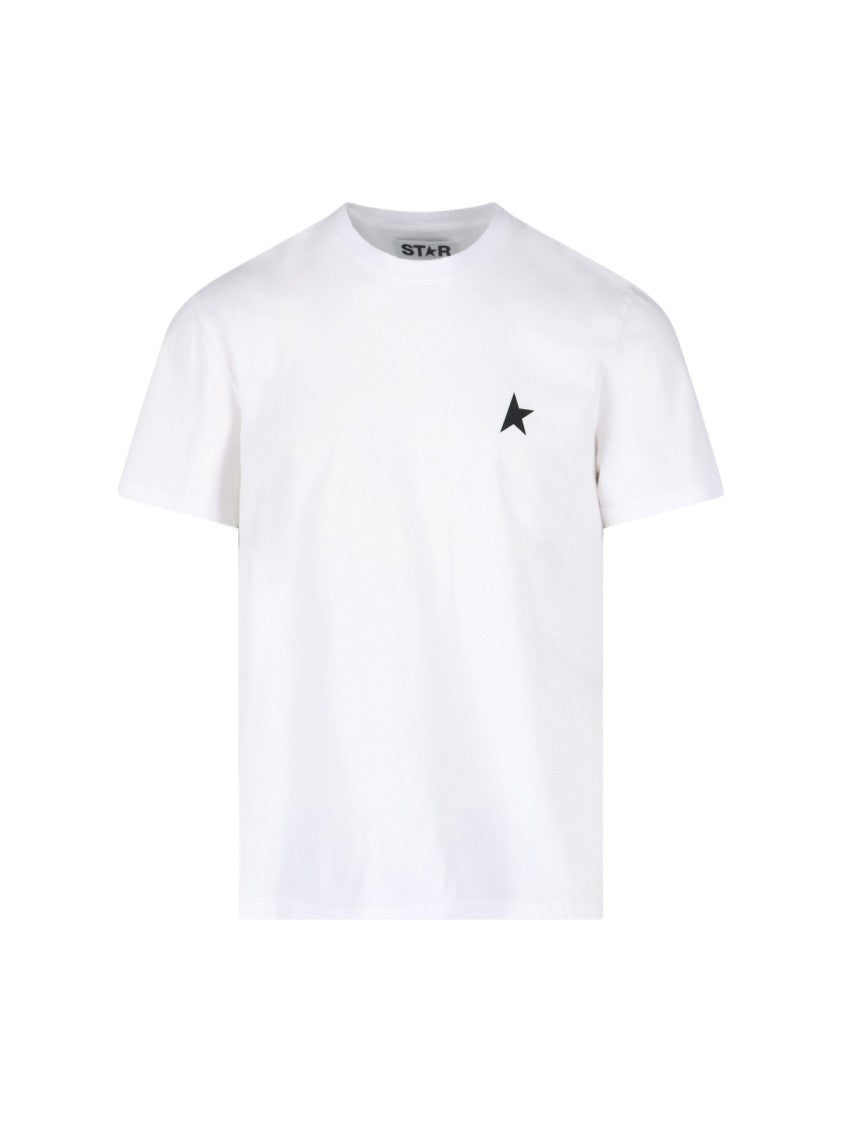 Golden Goose T-Shirt, In White Cotton, Crew Neck