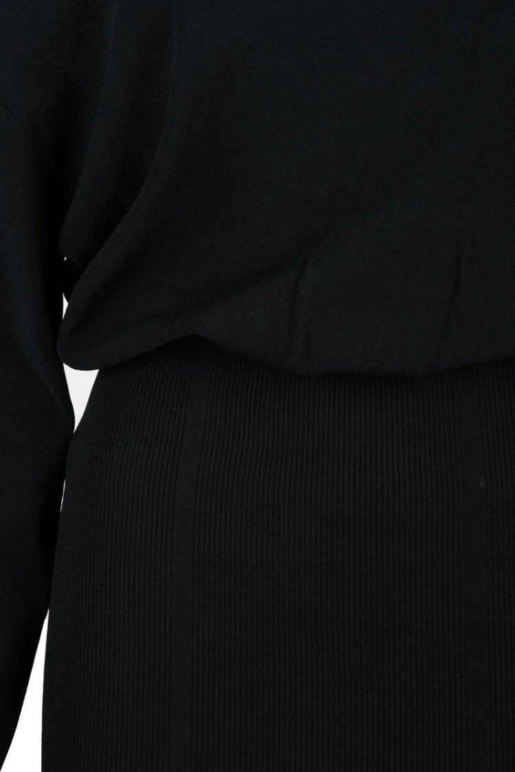 Mo5ch1no Jeans Jeans Long Asymmetric Jersey Dress - Black