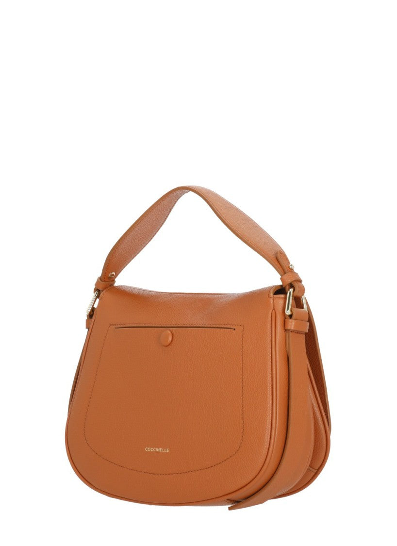 Coccinelle Medium Leather Shoulder Bag With Flap Closure