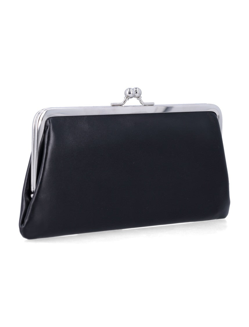 Comme Des Garçons Smooth Leather Kiss-Clasp Purse With Structured Silhouette