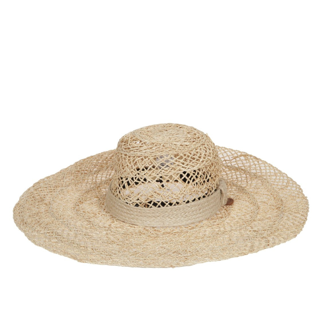 Catarzi Wide-Brimmed Hat With Rustic Woven Band