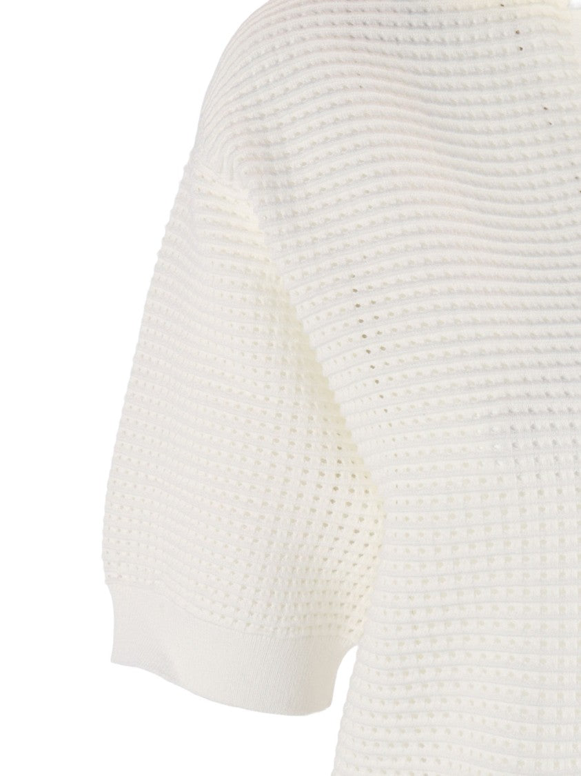 P.A.R.O.S.H. Boxy Fit V Neck Knit Top