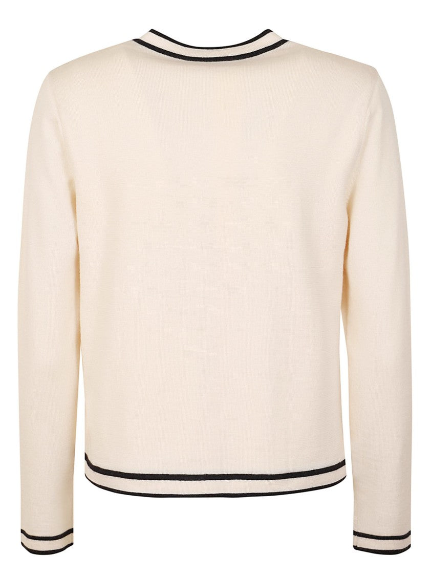 Tory Burch Contrasting Striped Wool Cardigan