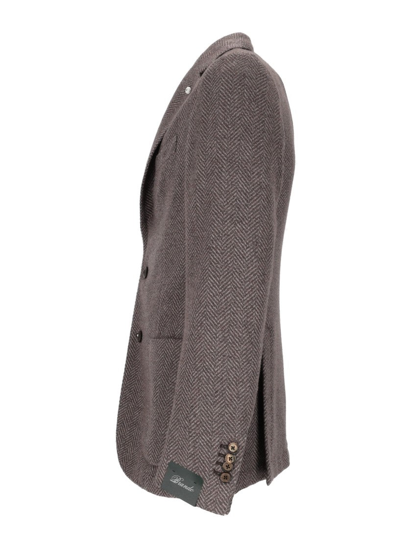 Brando-Lubiam Tailored Herringbone Jacket With Structured Silhouette