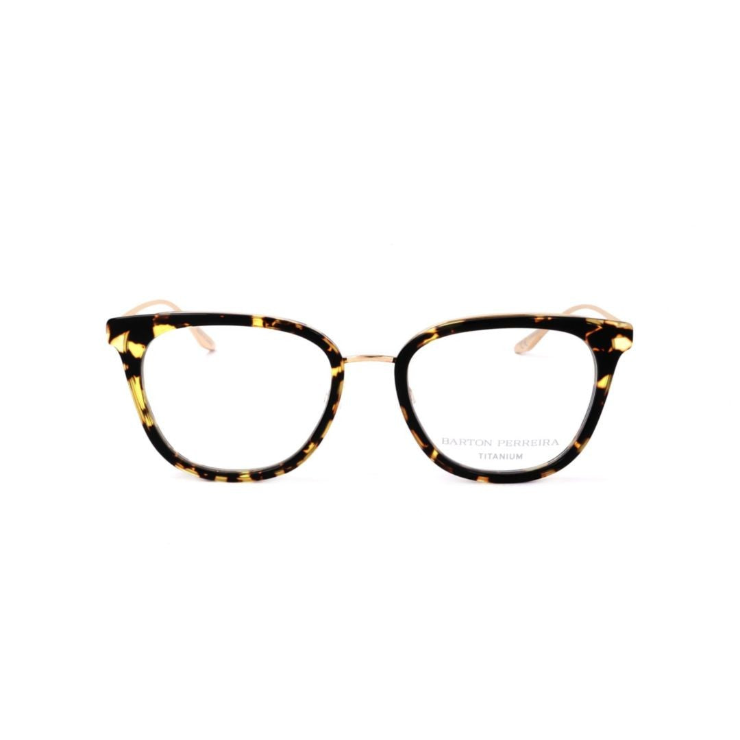 Barton Perreira Bp5091 521Aj Tortoiseshell Patterned Square Eyeglasses With Gold-Tone Temples
