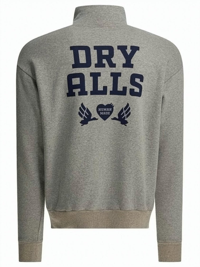 Humanmade Half-Zip Long-Sleeve Pullover With Graphic Print And Stand Collar