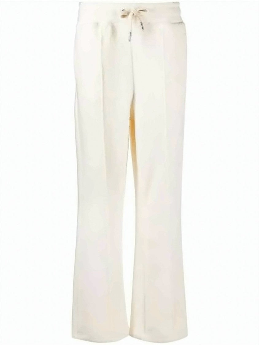 Ami Paris Relaxed Fit Wide Leg Pants With Drawstring Waistband