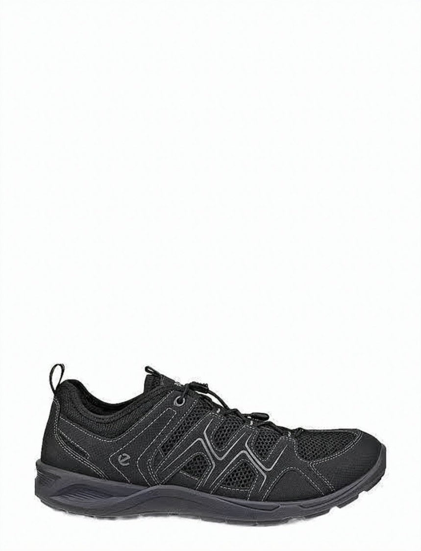 Ecco Low-Profile Black Sneakers With Textile Upper