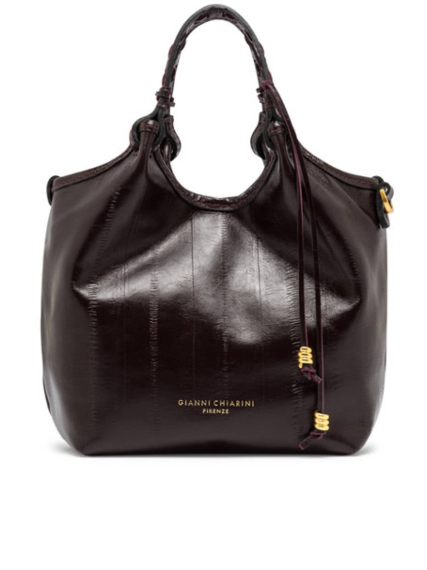 Gianni Chiarini Burgundy Handbag With Braided Handle