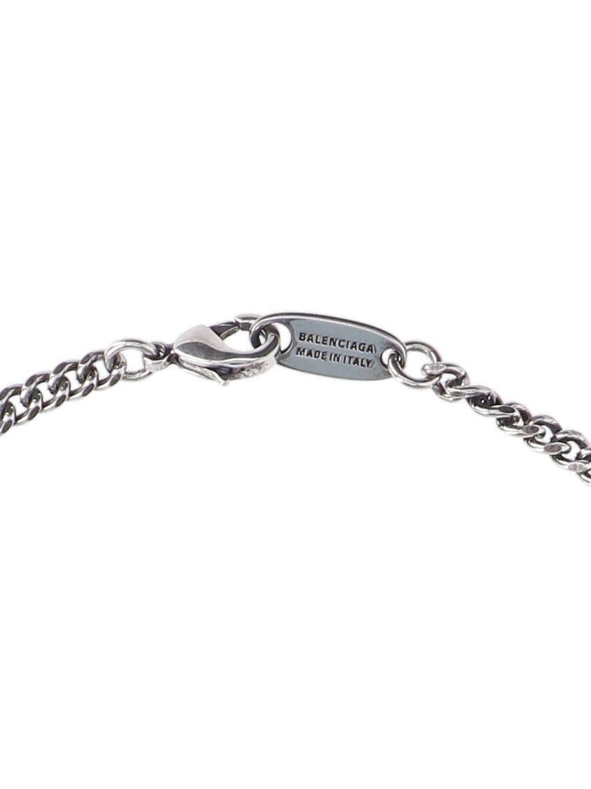Balenciaga "3Letter Ceo" Necklace Silver-Plated