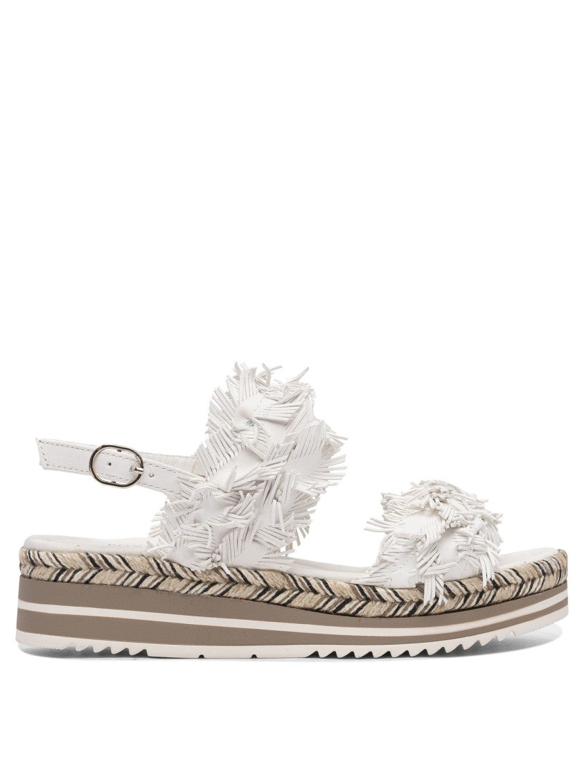 Pons Quintana Platform Sandals With Textured Woven Edge