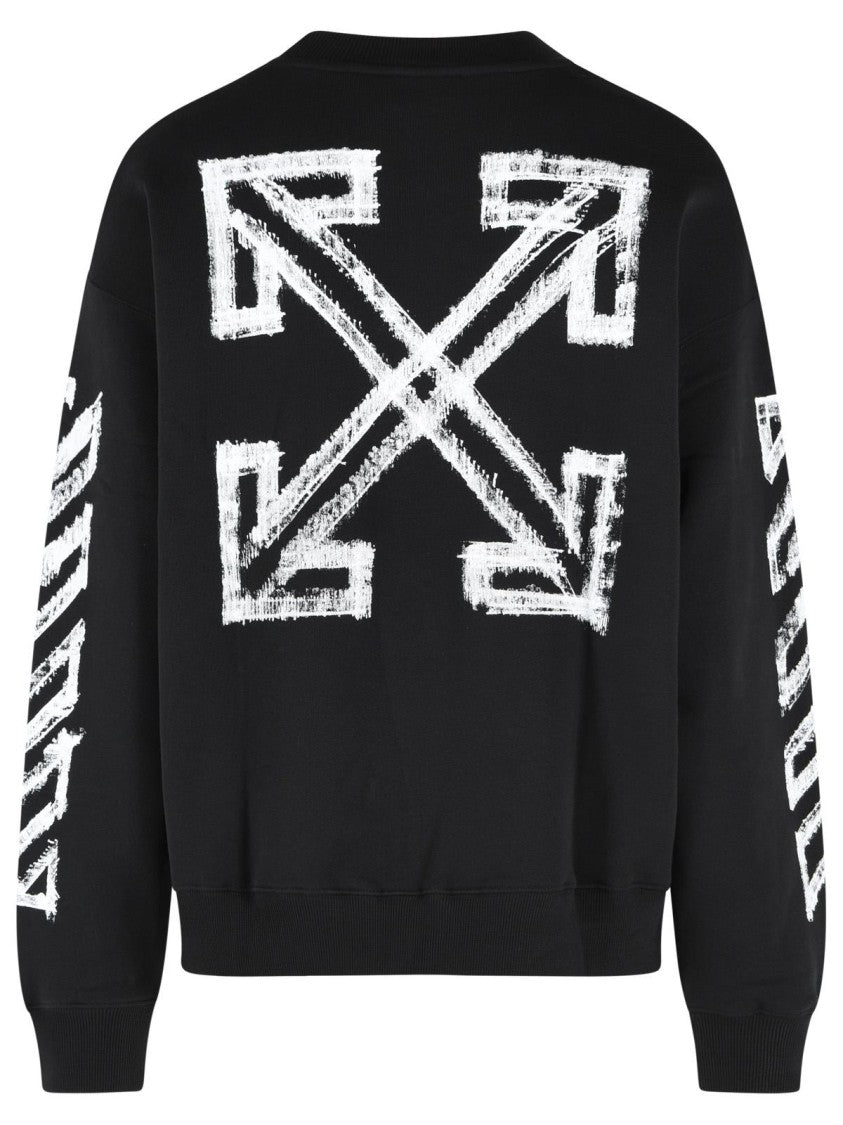 Off-White 'Motion Arrow' Black Cotton Sweatshirt