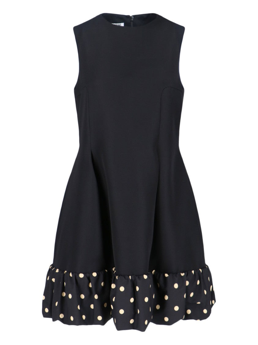 Moschino Polka Dot Midi Dress – Black/Beige