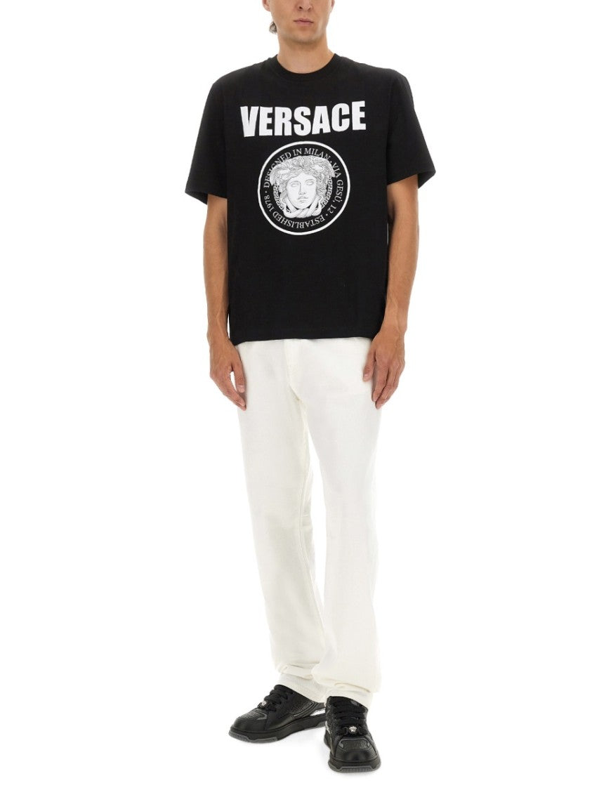 Versace Black Cotton T-Shirt