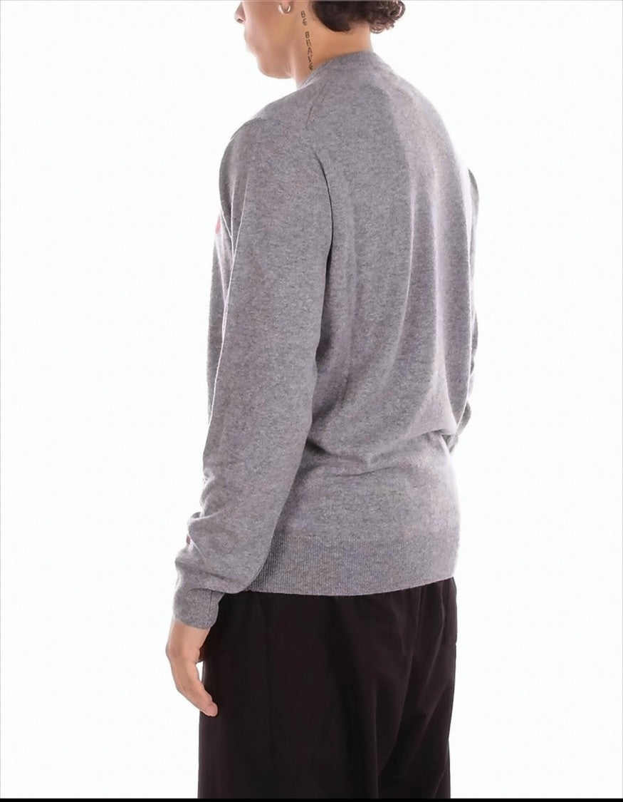Mc2 Saint Barth Grey Sweatshirt With Bold Graphic Accents
