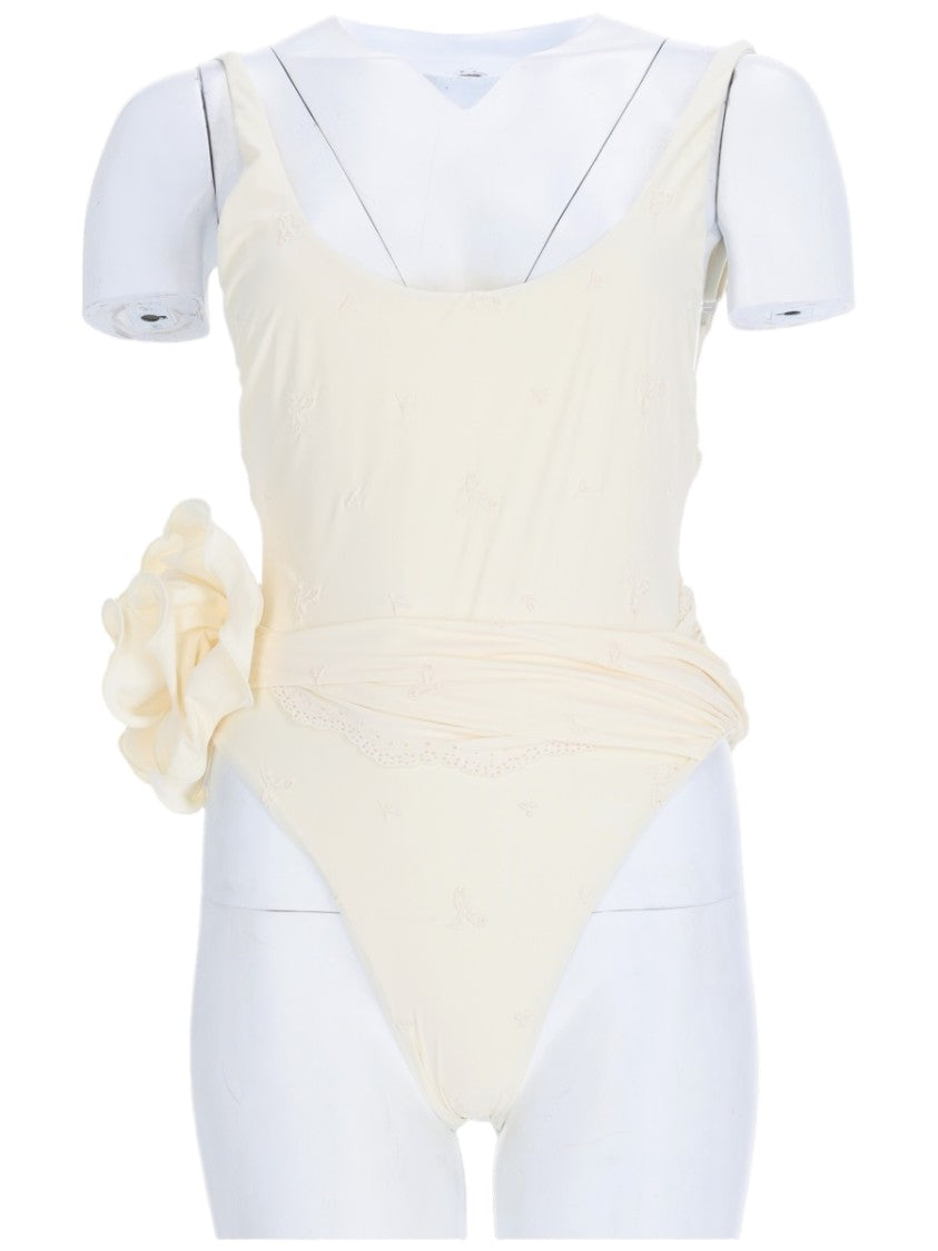 Magda Butrym Embroidered Floral One-Piece Swimsuit