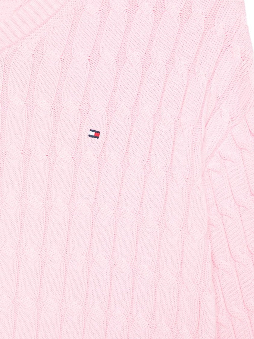 Tommy Hilfiger Light Rose Cable Knit Sweater