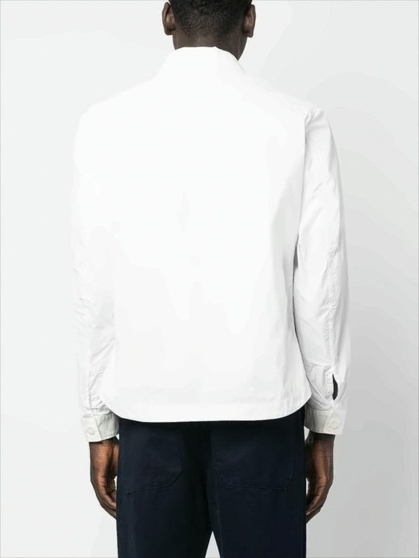 Ten C White Zip-Front Jacket With Flap Pocket