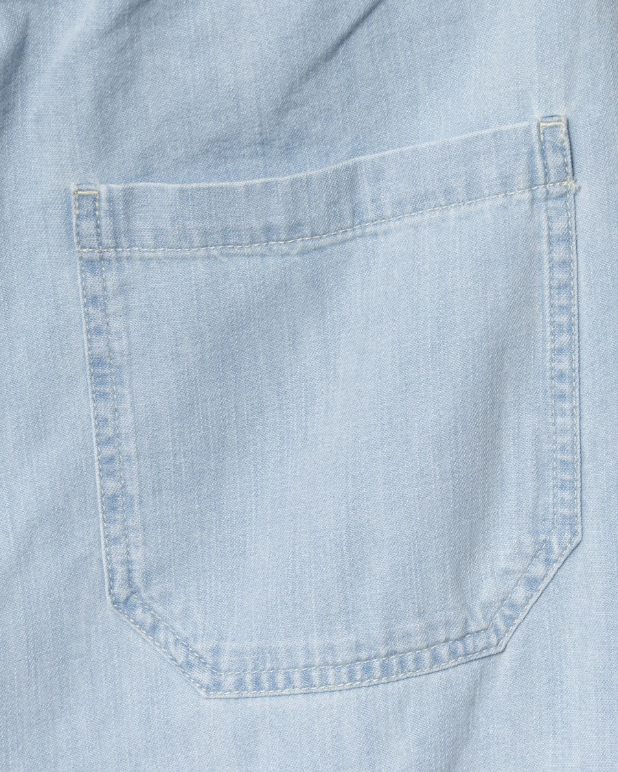 A.P.C. Relaxed Fit Light Blue Pants With Elastic Waistband And Tapered Leg