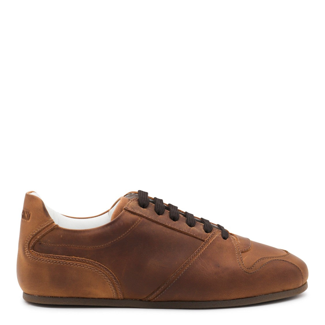 Moschino Brown Leather Sneakers