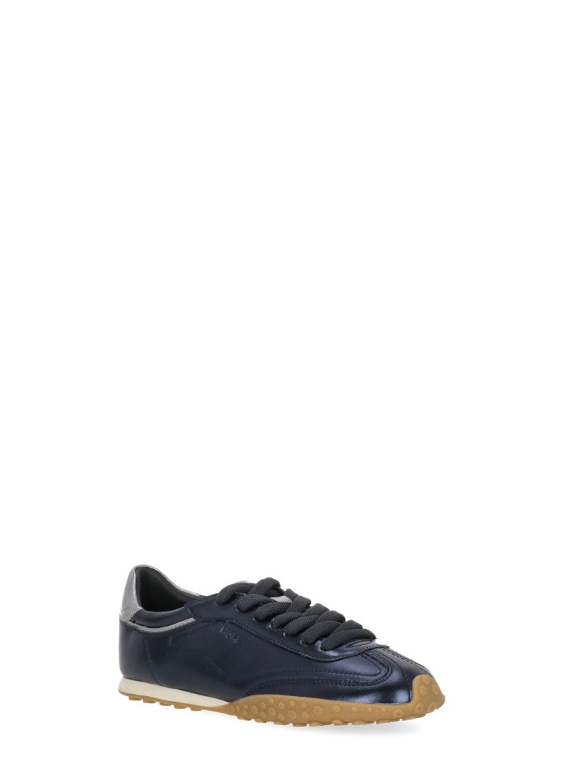 Hoff Metallic Blue Silver Accents Textured Sole Sneakers