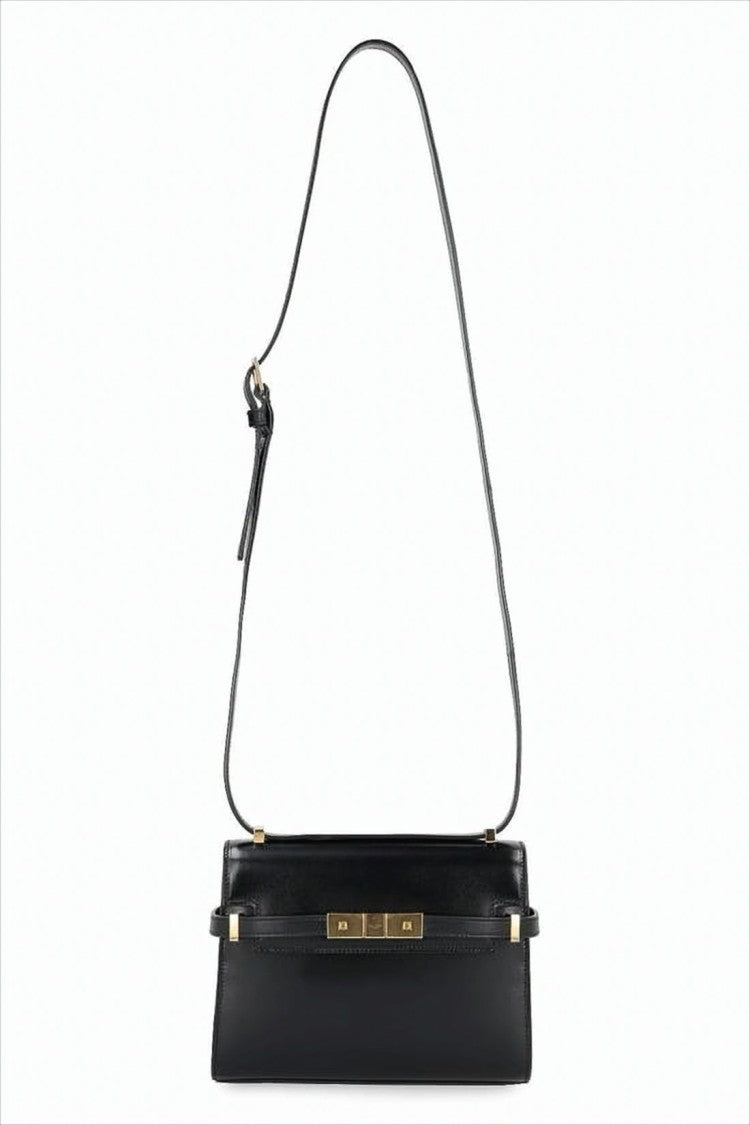 Saint Laurent Rectangular Smooth Leather Crossbody Bag With Gold-Tone Clasp